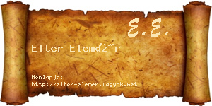 Elter Elemér névjegykártya