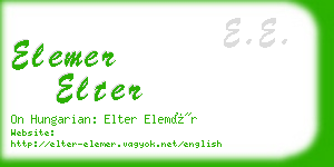 elemer elter business card